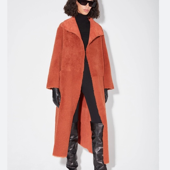 Nour Hammour Jackets & Blazers - NWT - Nour Hammour Shearling and Suede Birthday Coat - Spice (rust) size 36